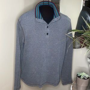 Robert Graham Long Sleeve Henley Shirt, Men’s Size L